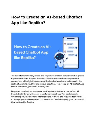 How to Create an AI-based Chatbot App like Replika
