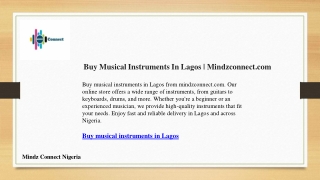 Buy Musical Instruments In Lagos | Mindzconnect.com