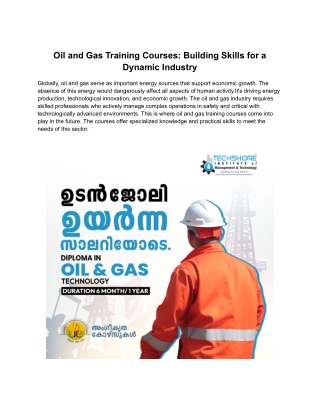 Oil and Gas Training Courses