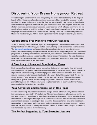 Discovering Your Dream Honeymoon Retreat