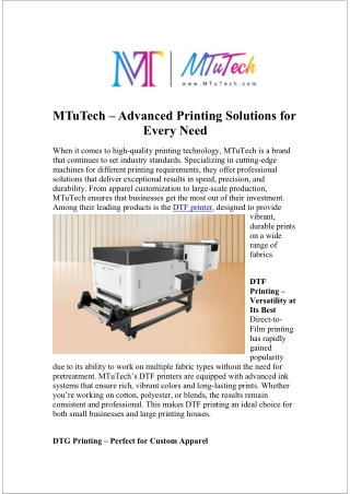 Professional DTF Printer for Durable and Vibrant Print Results