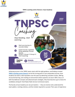 TNPSC coaching centre Chennai