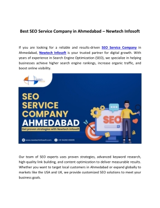 Best SEO Service Company in Ahmedabad – Newtech Infosoft