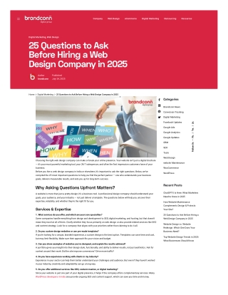 25 Questions to Ask Before Hiring a Web Design Company in 2025