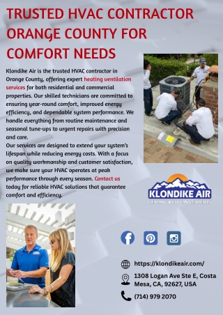 Trusted HVAC Contractor Orange County for Comfort Needs