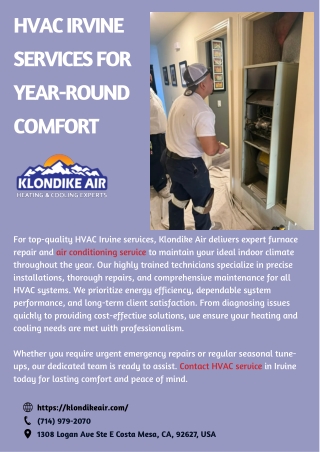 HVAC Irvine Services for Year-Round Comfort