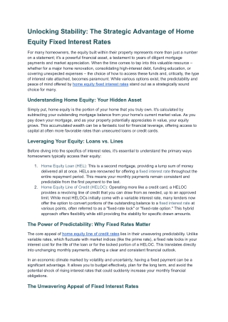 home equity fixed interest rates