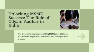 Unlocking MSME Success: The Role of Udyam Aadhar in India