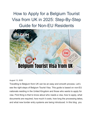 UK to Belgium visa 2025 update – Requirements for Non-EU residents and applicati