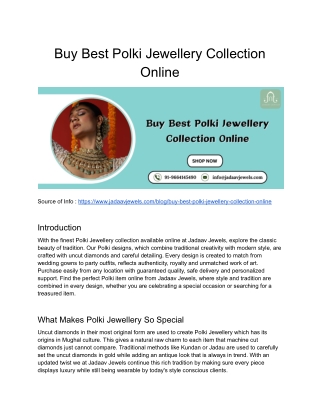 Buy Best Polki Jewellery Collection Online