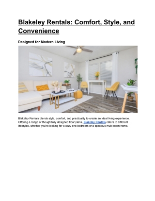 Blakeley Rentals_ Comfort, Style, and Convenience