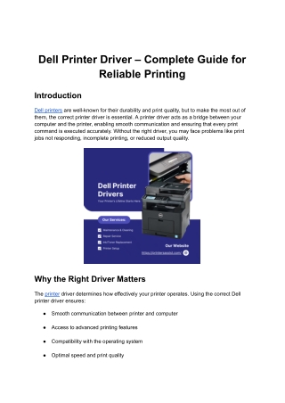 Complete Dell Printer Driver Setup and Maintenance Tips