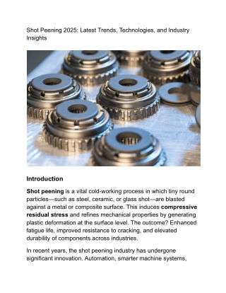 Shot Peening 2025_ Latest Trends, Technologies, and Industry Insights