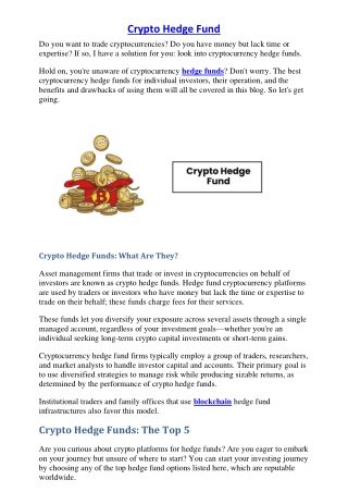 Top 5 Crypto Hedge Funds Worth Considering in 2025