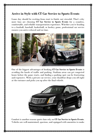 Luxury CT Car Service for Stadium and Sports Events