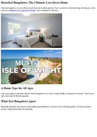 Find Top Detached Bungalows Available Now