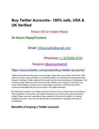 Buy Twitter Accounts– 100_ safe, USA & UK Verified