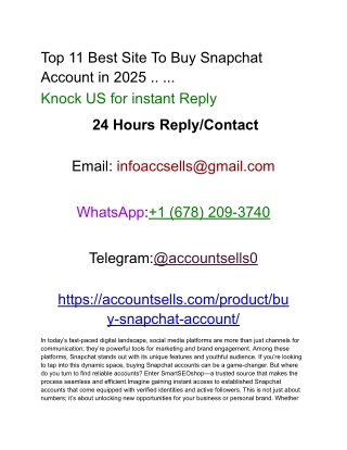Top 11 Best Site To Buy Snapchat Account in 2025