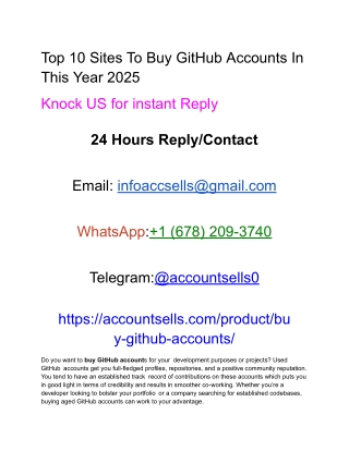 Top 10 Sites To Buy GitHub Accounts In This Year 2025