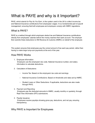 What is PAYE and why is it Important