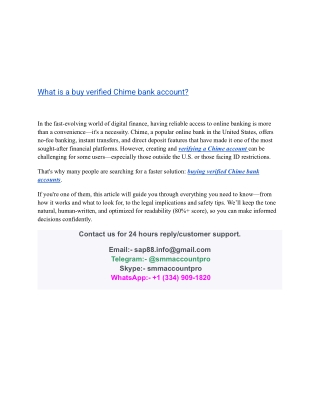 Buy Verified Chime Bank Accounts