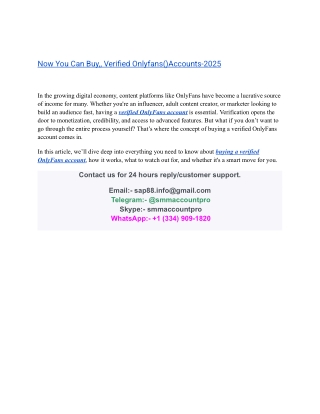 Buy Verified OnlyFans Account