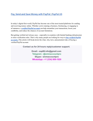 Buy Verified PayPal Account