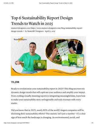 Top 6 Sustainability Report Design Trends to Watch in 2025