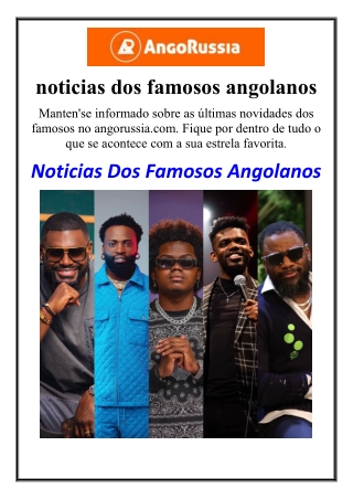 noticias dos famosos angolanos