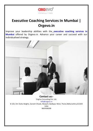 Executive Coaching Services In Mumbai | Orgevo.in