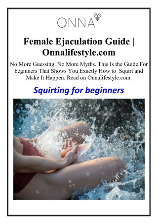 Squirting For Beginners | Onnalifestyle.com