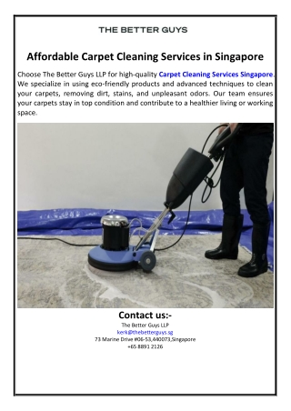 Affordable Carpet Cleaning Services in Singapore