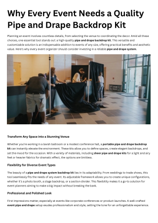 Why Every Event Needs a Quality Pipe and Drape Backdrop Kit