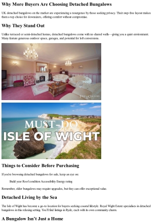 View The Best Detached Bungalows on the Market