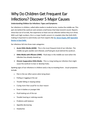 Why Do Children Get Frequent Ear Infections (1)