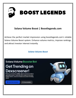 Solana Volume Boost Boostlegends.com