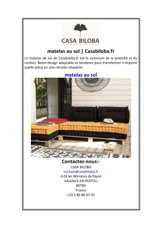 matelas au sol  Casabiloba.