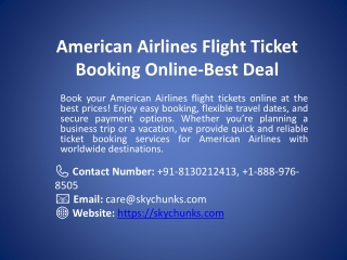 American Airlines Flight Ticket Booking Online – Best Deals