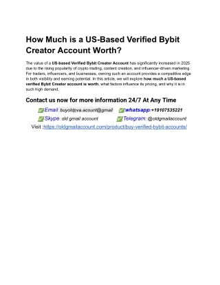How Much is a US-Based Verified Bybit Creator Account Worth_