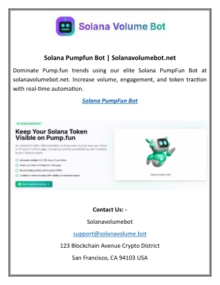 Solana Pumpfun Bot Solanavolumebot.net