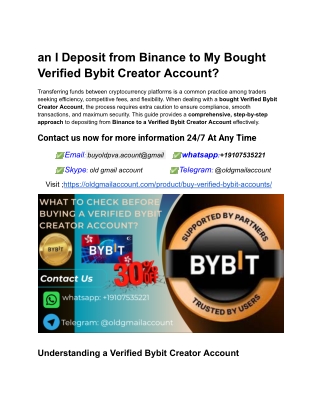 an I Deposit from Binance to My Bought Verified Bybit Creator Account_