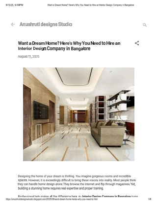 Want a Dream Home? Here's Why You Need to Hire an Interior Design Company in Ban