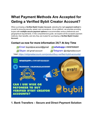 What Payment Methods Are Accepted for Geting a Verified Bybit Creator Account_