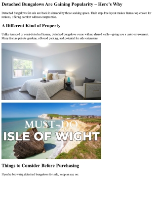 Discover Detached Bungalows in Peaceful UK Settings