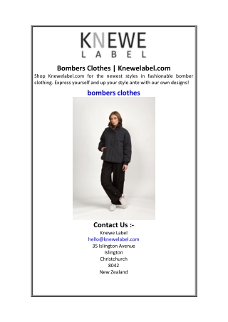 Bombers Clothes  Knewelabel.com.