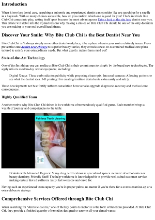 Discover Your Smile: Why Bite Club Chi is the Best Dentist Near You