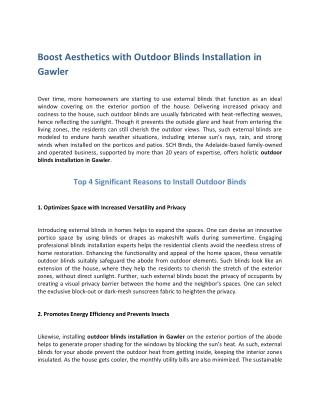 Boost Aesthetics with Outdoor Blinds Installation in Gawler