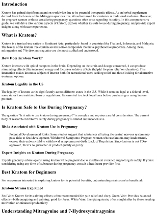 Is It Safe to Use Kratom During Pregnancy? Expert Insights