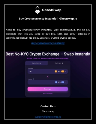 Buy Cryptocurrency Instantly Ghostswap.io
