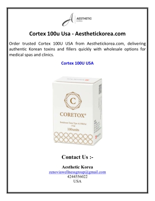 Cortex 100u Usa - Aesthetickorea.com